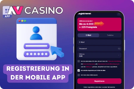 Registrierung in der NVcasino Mobile App