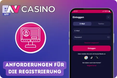Grundlegende Anforderungen für die Registrierung