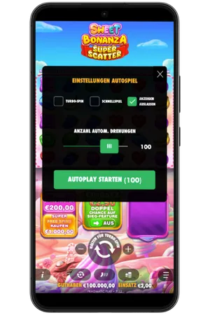 Autoplay-Einstellungen in Sweet Bonanza Super Scatter