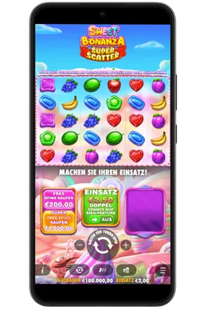 Einsatzmenü in Sweet Bonanza Super Scatter