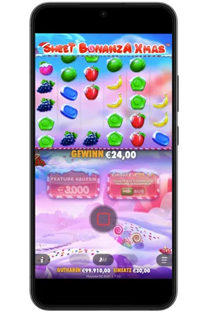 Gewinnanzeige in Sweet Bonanza Xmas
