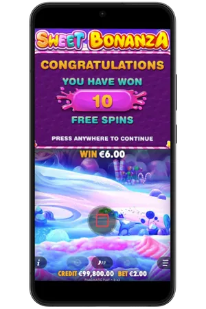 Gewonnene Freispiele in Sweet Bonanza