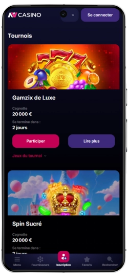 Bonus de bienvenue NV Casino 2000 € 225 tours gratuits