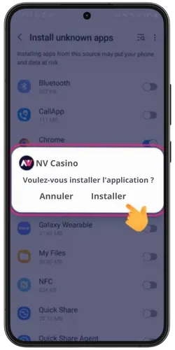 Installation APK en cours