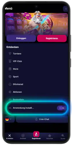 NV Casino App Website besuchen und herunterladen